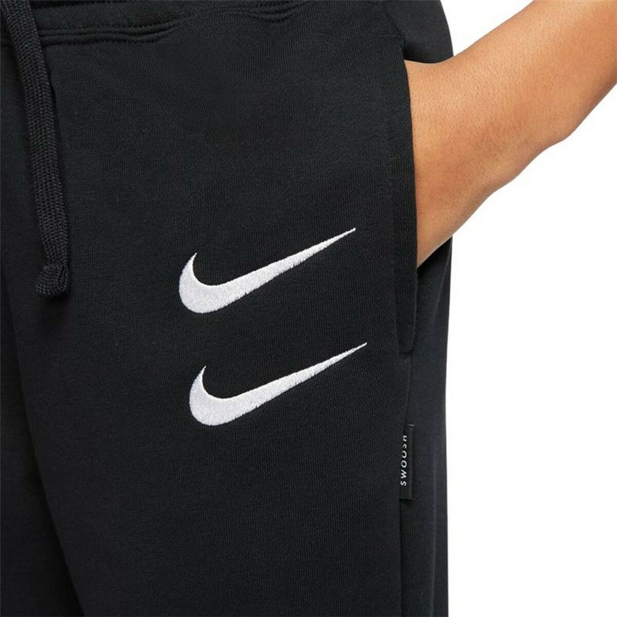 Children's Tracksuit Bottoms Nike Swoosh Kids Black