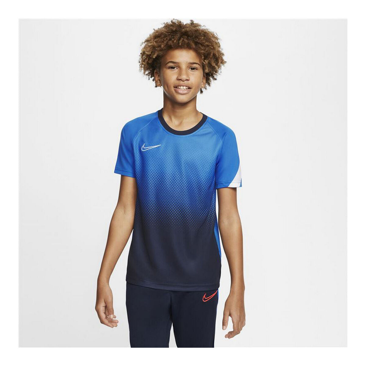 Children's Short Sleeved Football Shirt Nike  Dri-FIT Academy Blue