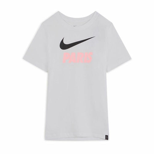 Child's Short Sleeve T-Shirt Nike PSG Swoosh Club White