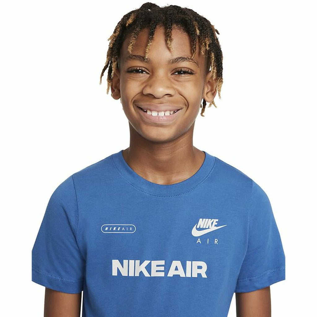 Child's Short Sleeve T-Shirt Nike Air Blue