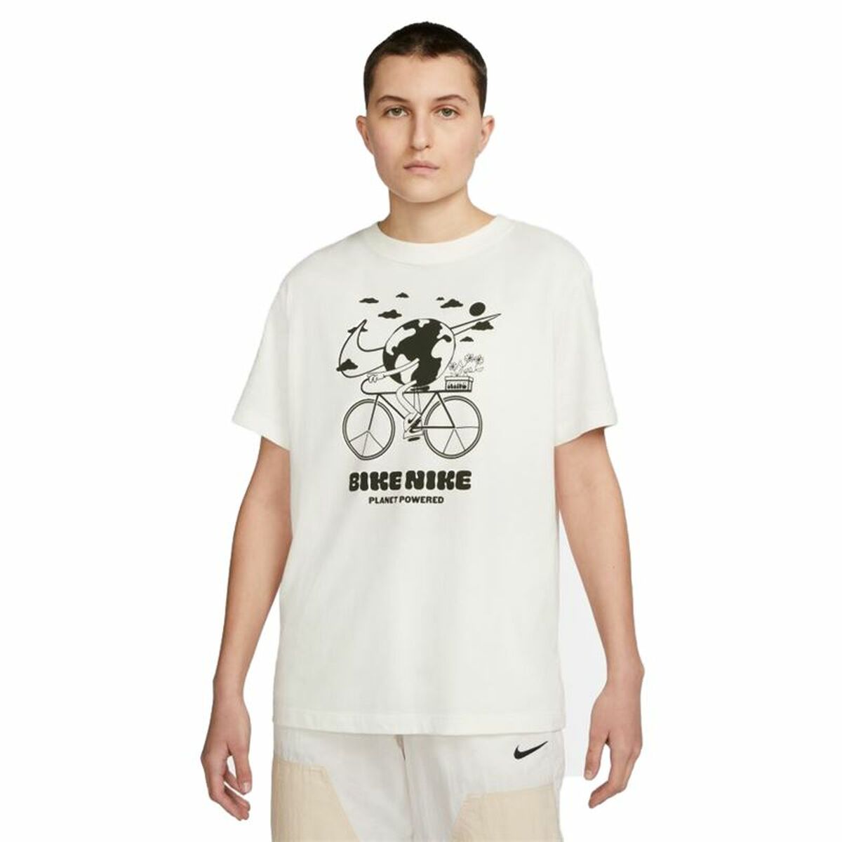 Men’s Short Sleeve T-Shirt Nike Bike  White