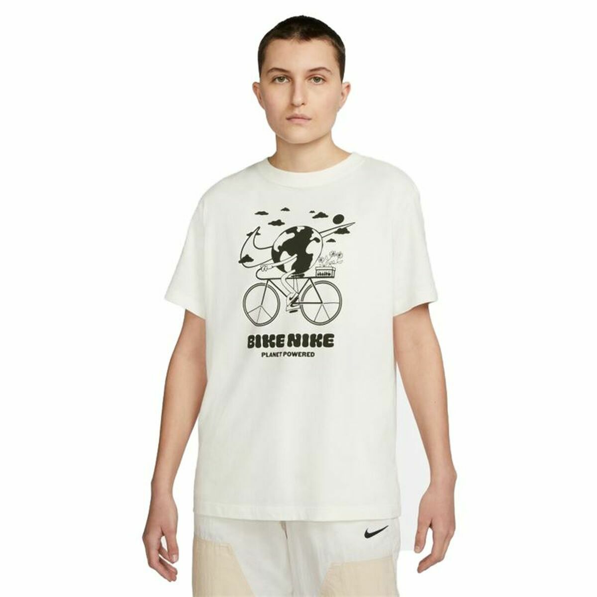 Men’s Short Sleeve T-Shirt Nike Bike  White
