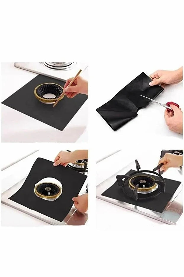 4-Piece Stove Burner Covers Reusable Stove Protector Liners Essential