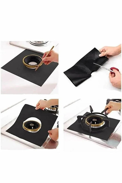 4-Piece Stove Burner Covers Reusable Stove Protector Liners Essential